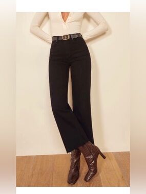 Reformation Jeans Emma High Rise Wide Leg Black Jeans size 26